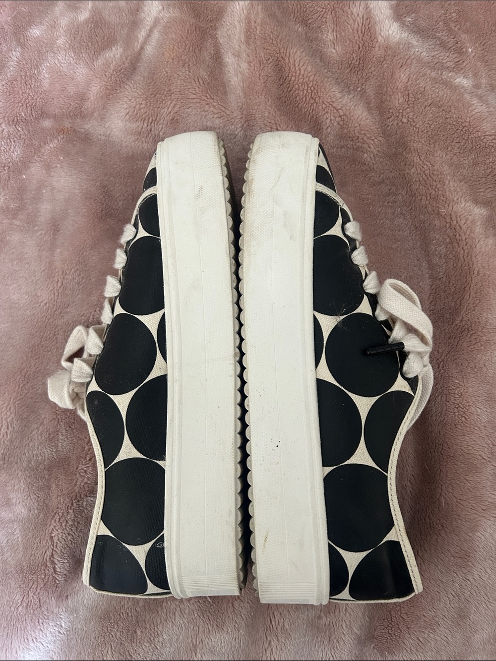 kate spade Black and Cream Polka Dot Lace-Up Sneakers - Picture 2 of 5